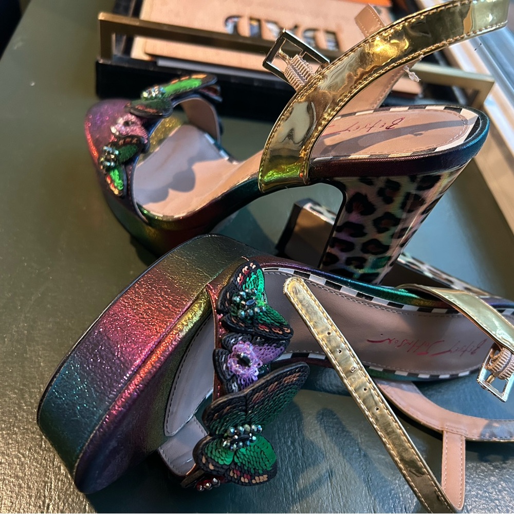 Betsey Johnson Iridescent Butterfly Heels